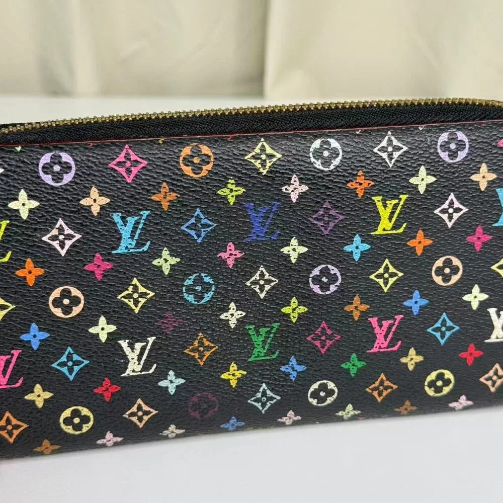 Louis Vuitton Black Multicolor Wallet with Colorful Monogram Design